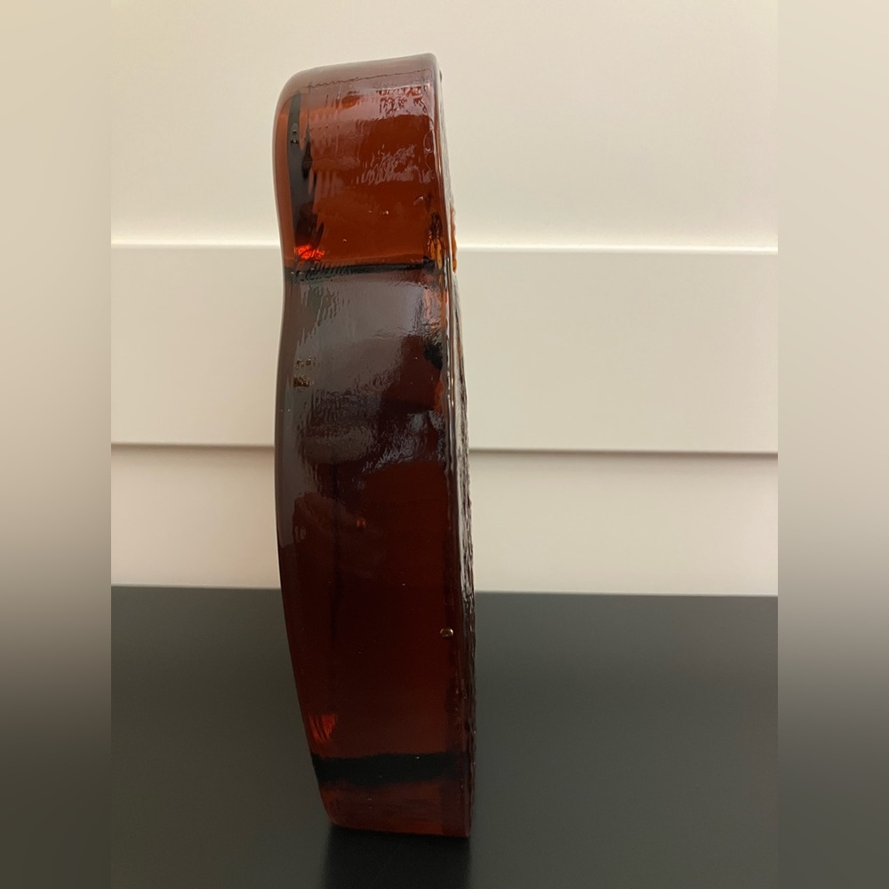 Vintage Mid-Century Blenko Amber Art Glass Owl Pattern - Picture 3 of 8